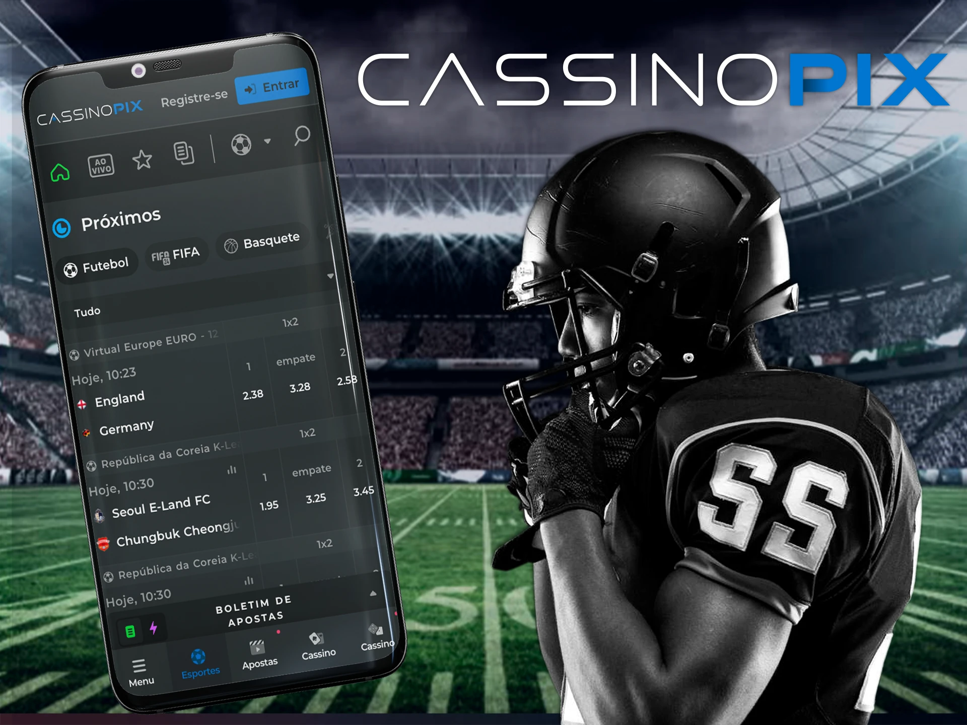 Experimente as apostas esportivas no Cassino Pix.