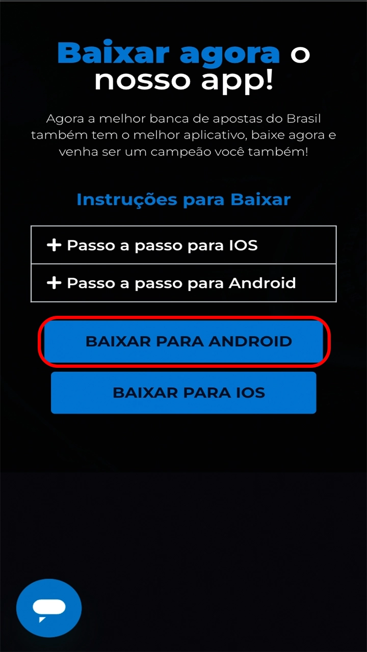 Instale o aplicativo Cassino Pix em seu dispositivo Android.