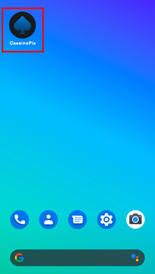 Confirme a instalação do aplicativo Cassino Pix.