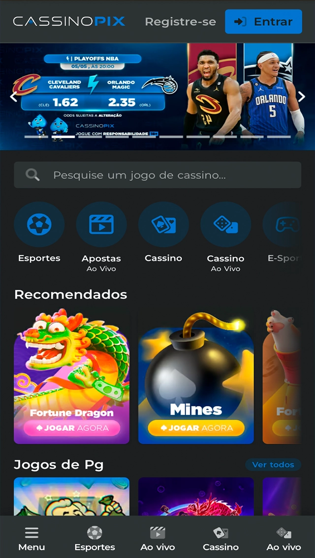 Acesse o site do Cassino Pix.