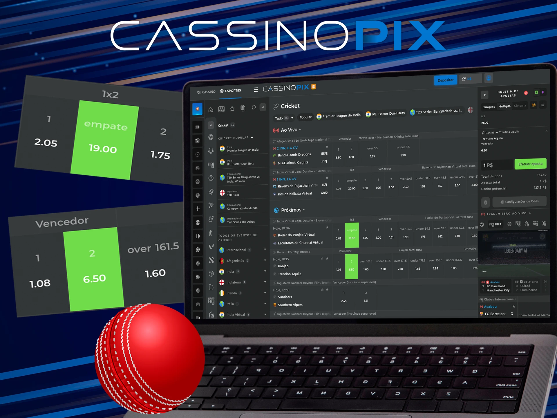 Saiba como apostar em críquete no Cassino Pix.