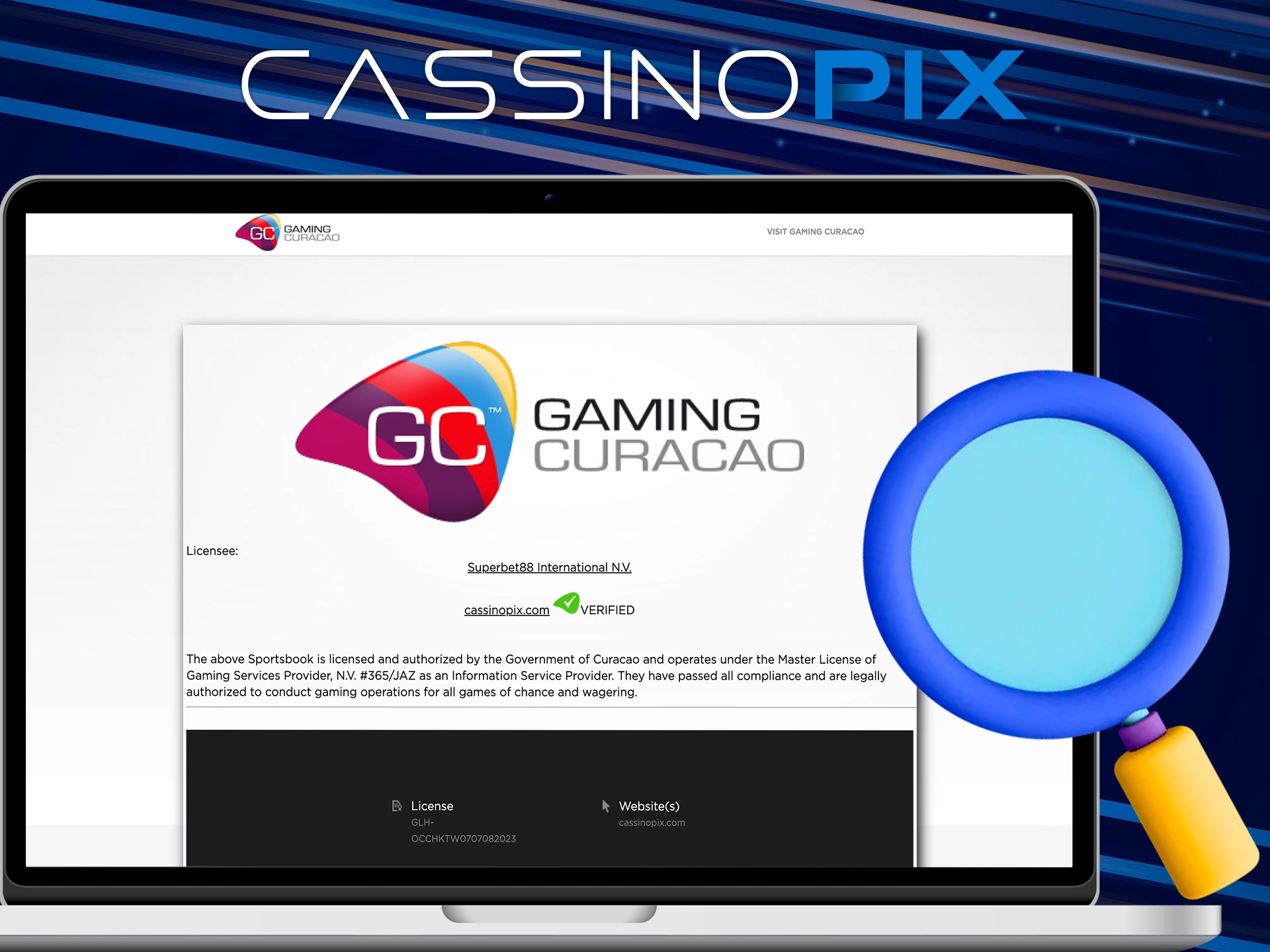 Nesta página, você pode verificar o status do Cassino Pix.