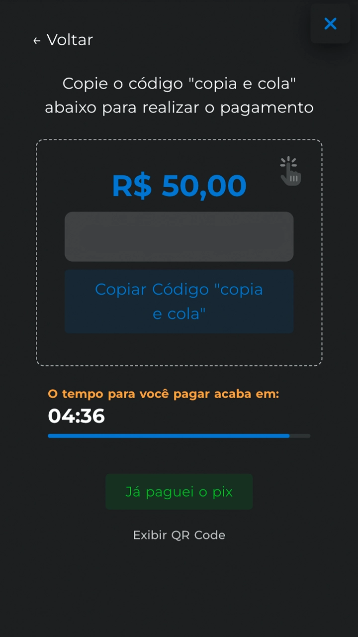 Preencha o formulário e confirme a transação em Cassino Pix.