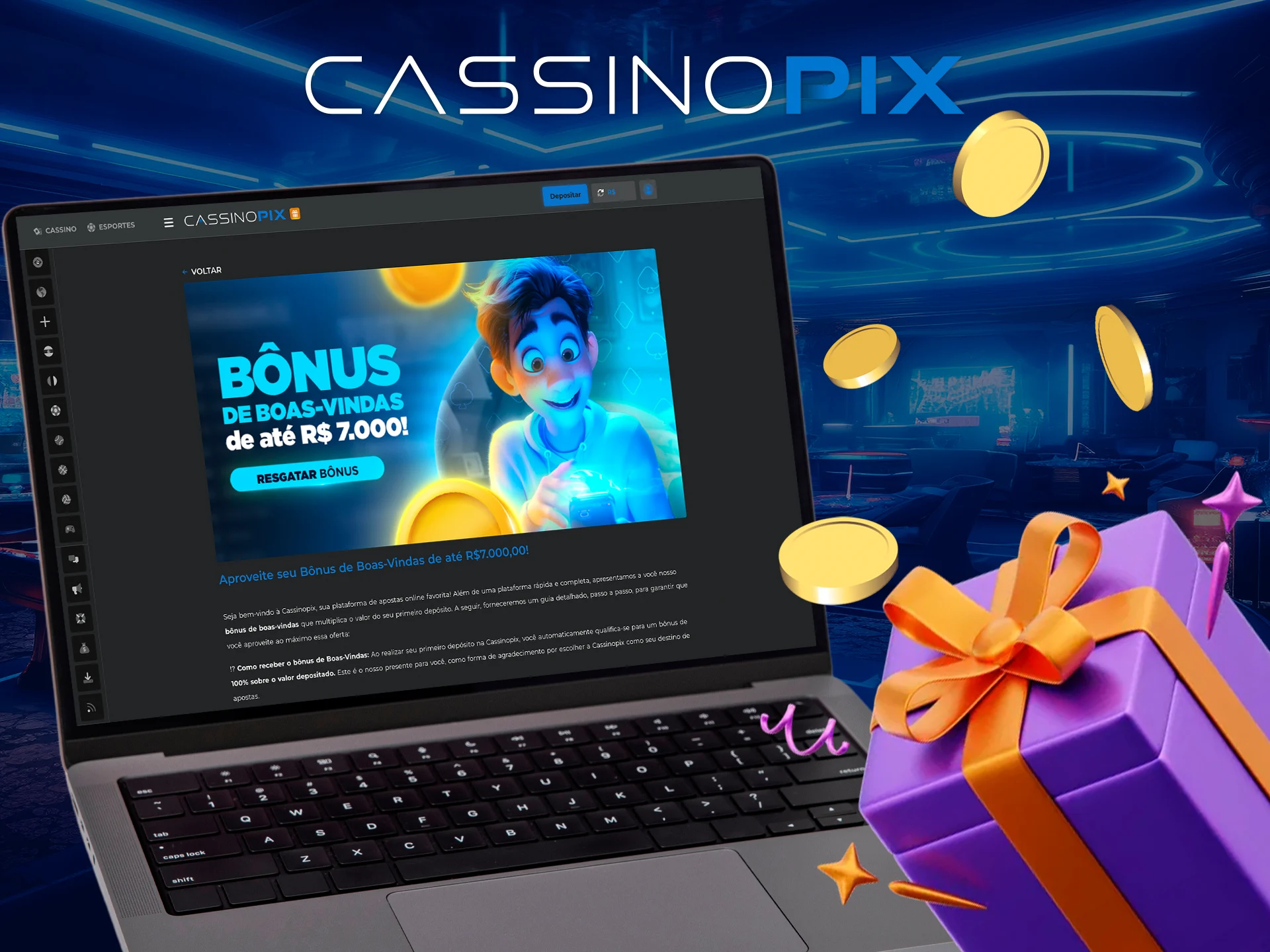 Receba o bônus de boas-vindas do Cassino Pix e comece a jogar com confiança.