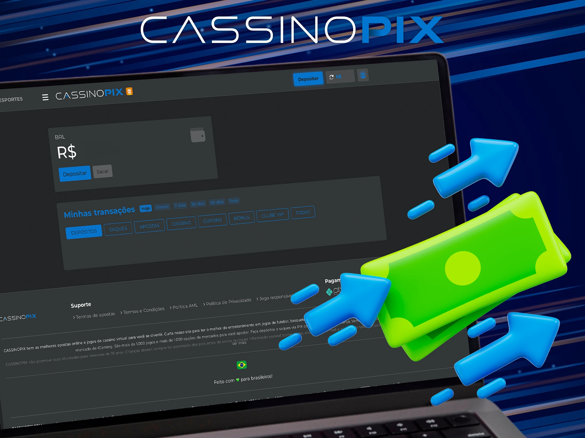 Familiarize-se com os termos e condições para a retirada de fundos do Cassino Pix.