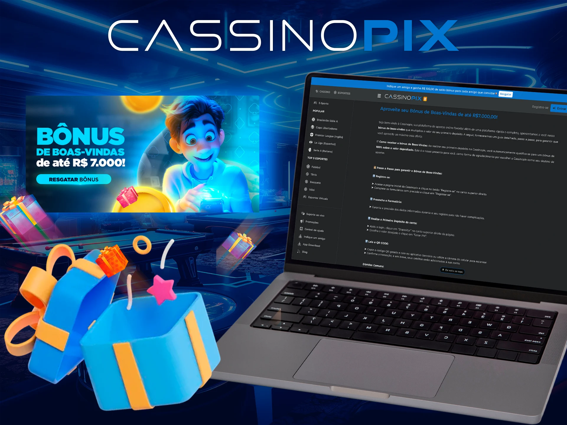 Ganhe um bônus de boas-vindas no Cassino Pix.