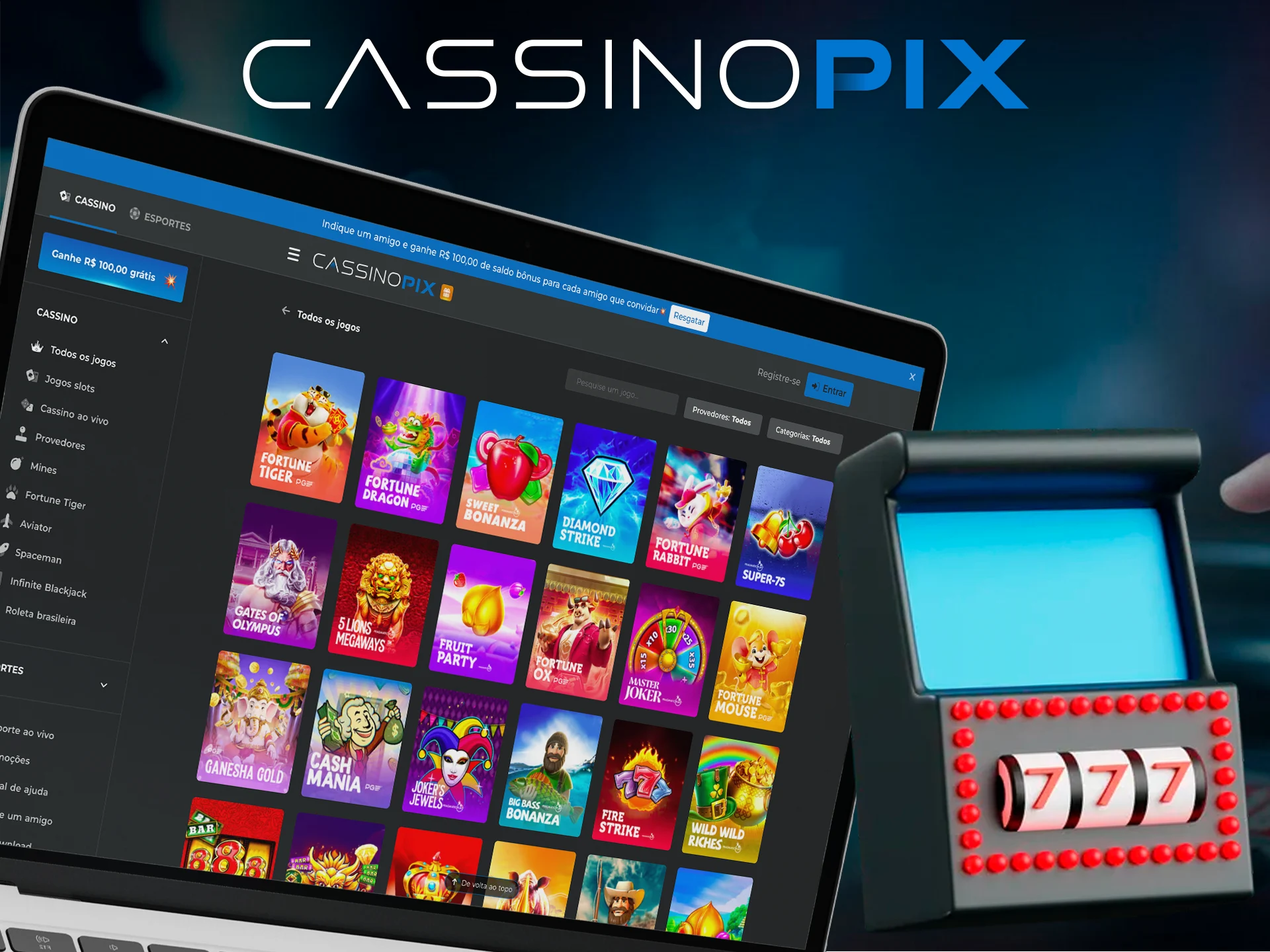 Jogue e ganhe on-line no Cassino Pix.